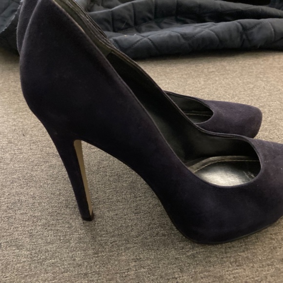 Blue suede high heel - Picture 6 of 7